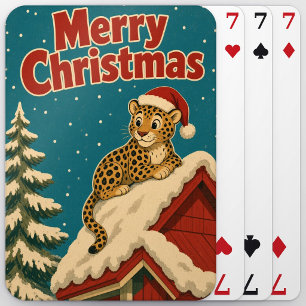 Jeu De Cartes Léopard Toit Neige Noël Animal