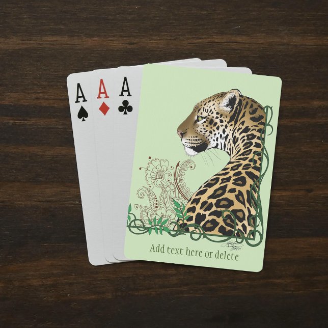 Jeu De Cartes Leopard Wild Cat Green Henna (Créateur téléchargé)