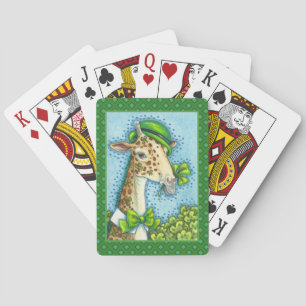 JEU DE CARTES LEPRECHAUN GIRAFFE, COLORÉ ST. JOUR DE PATRICK