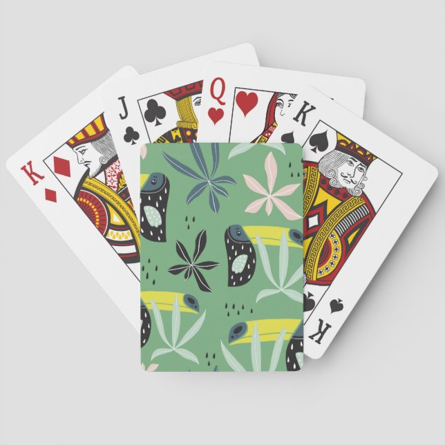 Jeu De Cartes Les animaux de la jungle, les éléments tropicaux,  (dos)