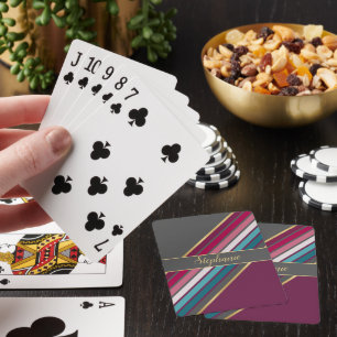 Jeu De Cartes Les années 70 rétro Gris et Gris violets inspirés