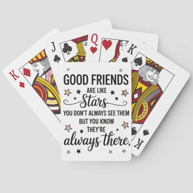 Jeu De Cartes Les Bons Amis Sont Comme Les Étoiles Citation Insp (dos)