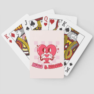 Jeu De Cartes "Les câlins et les baisers" Coeur rose mignon et