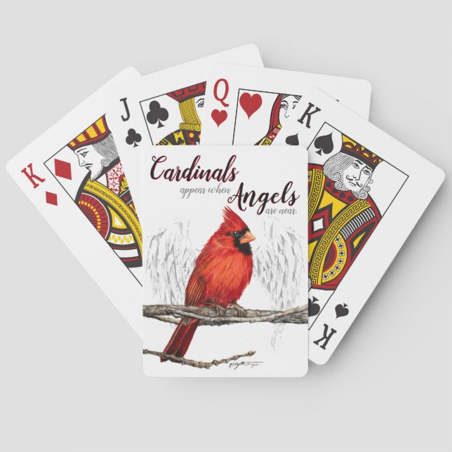 Jeu De Cartes Les cardinaux apparaissent des anges sont près des (dos)