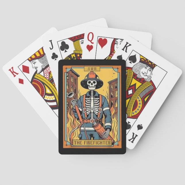 Jeu De Cartes Les cartes de poker Tarot du squelette de pompier (dos)