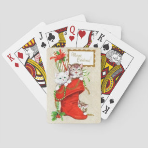 Jeu De Cartes Les chatons de Noël vintages les plus doux