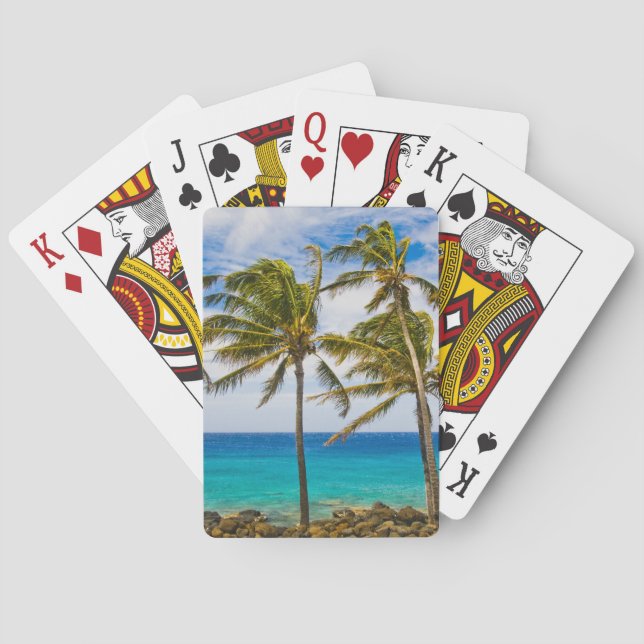 Jeu De Cartes Les cocotiers (Cocos nucifera) se balancent dans (dos)