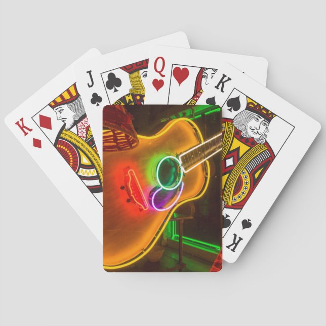Jeu De Cartes Les Etats-Unis, le Texas, Austin. Guitare au néon (dos)