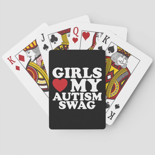 Jeu De Cartes Les filles aiment mon autisme Swag Sensibilisation (dos)