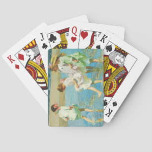 Jeu De Cartes Les filles marchent dans l'eau au bord de la mer s