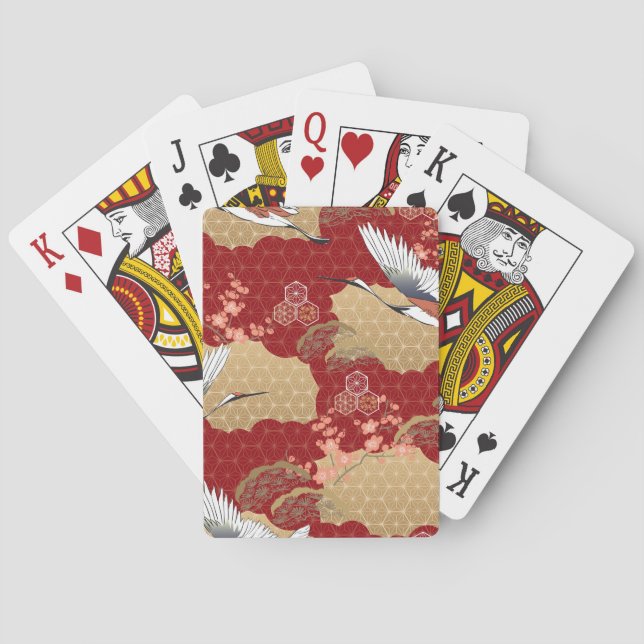 Jeu De Cartes Les fleurs japonaises de kimono (dos)