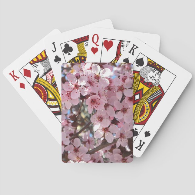 Jeu De Cartes Les fleurs roses sur l'arbre à fleurs ornemental (dos)