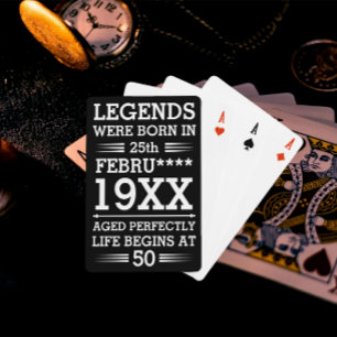 Jeu De Cartes Les légendes personnalisées sont nées à la date Mo