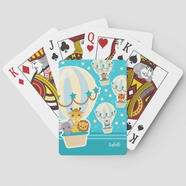 Jeu De Cartes Les mignons animaux de la Jungle volent dans des b (dos)