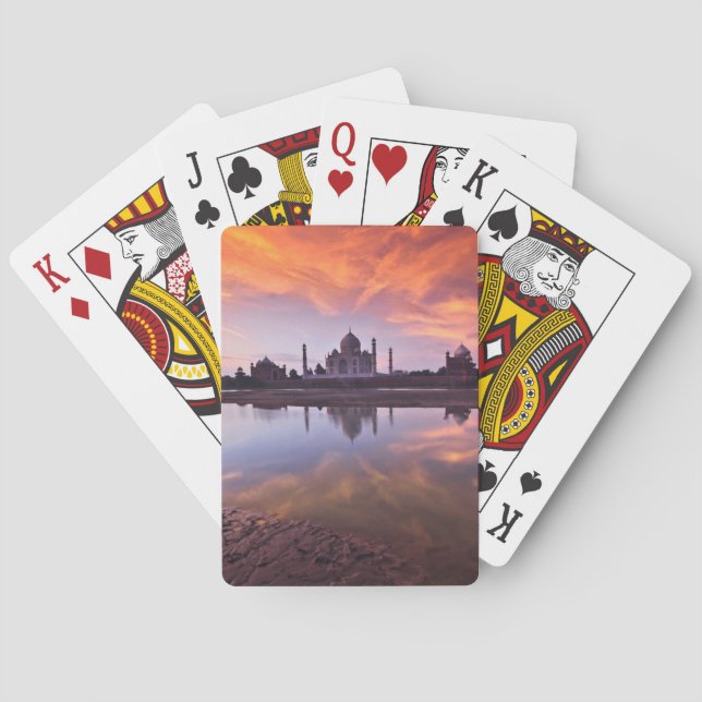 Jeu De Cartes Les monuments | Coucher de soleil de Taj Mahal (dos)