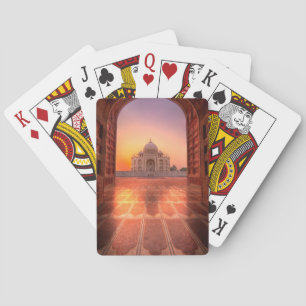 Jeu De Cartes Les monuments Taj Mahal, Inde au coucher du sole