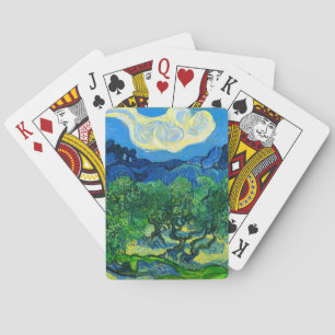 Jeu De Cartes Les oliviers de Van Gogh dans un paysage montagneu