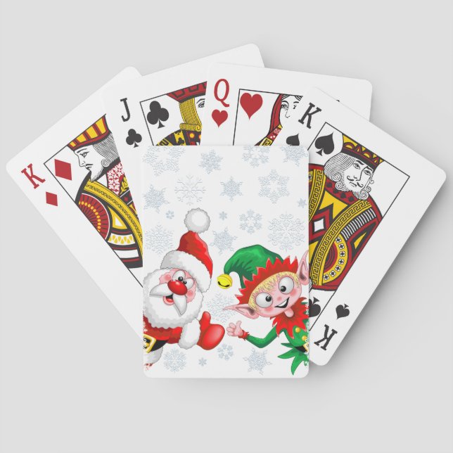 Jeu De Cartes Les personnages de Noël de père Noël et Elf (dos)