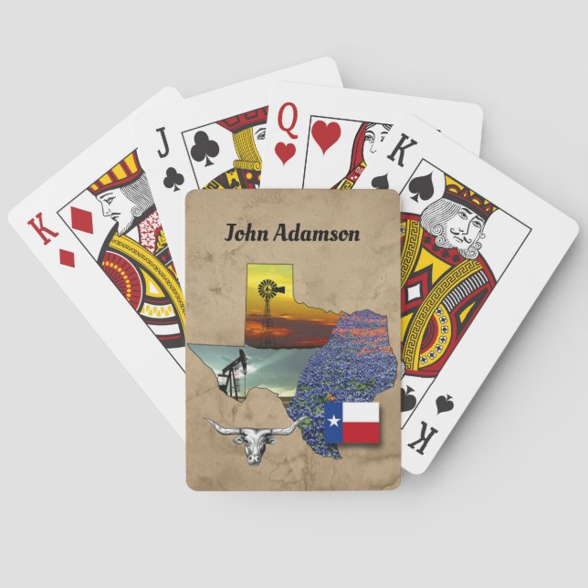 Jeu De Cartes Les photos de Texas Fiers disent que "Texas" perso (dos)