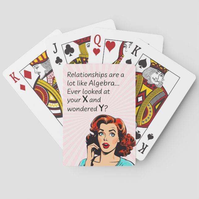 Jeu De Cartes Les relations sont comme Algebra Funny Quip (dos)