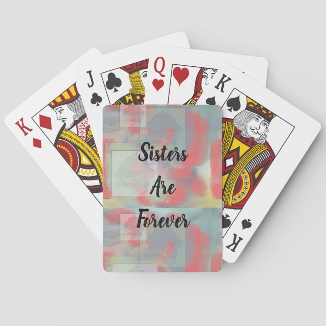 Jeu De Cartes Les soeurs sont Forever Pastel Roses artistiques F (dos)