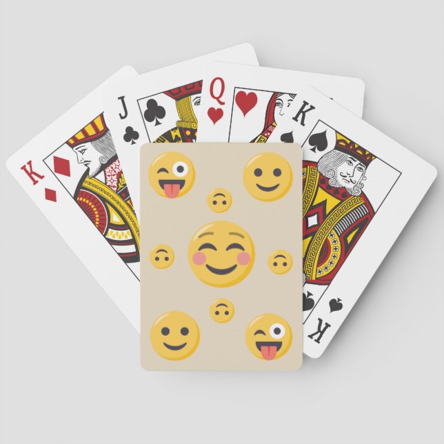 Jeu De Cartes Les visages Emoji souriants et amusants (dos)