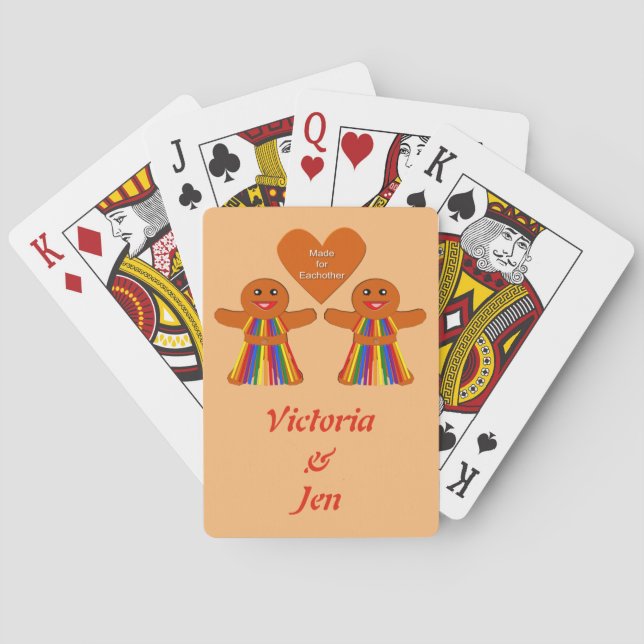 Jeu De Cartes Lesbienne Noël pain d'épices Dames Couple Personna (dos)