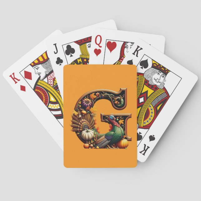 Jeu De Cartes Letter G Thanksgiving style  (dos)
