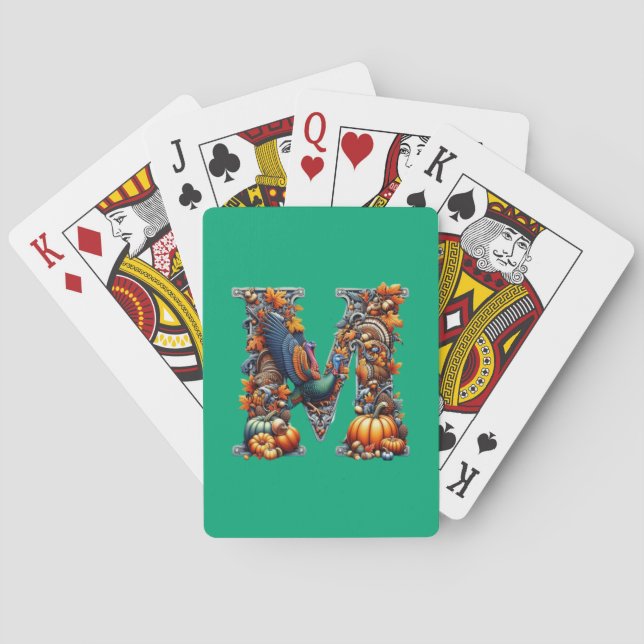 Jeu De Cartes Letter m by Thanksgiving style  (dos)