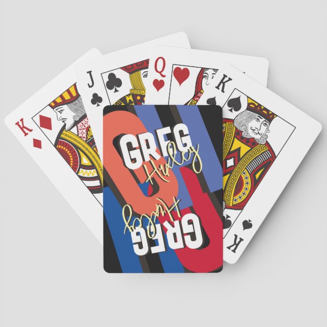 Jeu De Cartes Lettrage de son nom dans le style... monogramme gr (dos)