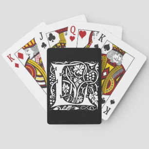 Jeu De Cartes Lettre Art Nouveau L Monogramme Vintage