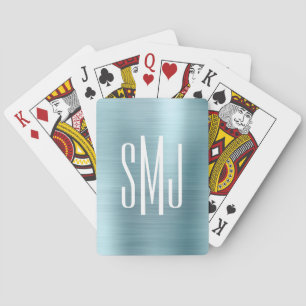 JEU DE CARTES LETTRE BLEUE CLAIRE TROIS MOYENNE