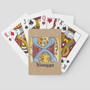 JEU DE CARTES LETTRE BLEUE ET ROUGE MOYENNE ÉCLAIRÉE X
