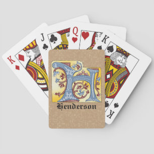 JEU DE CARTES LETTRE BLEUE MOYENNE ET ROUGE LIVRE ÉCLAIRÉ H