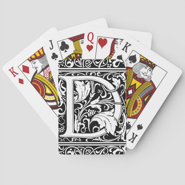 Jeu De Cartes Lettre D Monogramme médiéval Art Nouveau (dos)