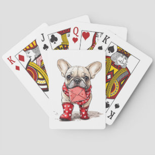 Jeu De Cartes Lettre d'amour de bouledogue français pour la Sain