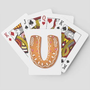 Jeu De Cartes Lettre en pain d'épices U Monogramme Cookie de fêt