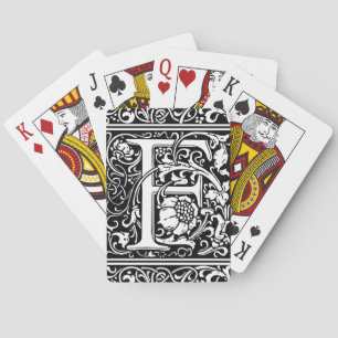 Jeu De Cartes Lettre F Médiévale Monogramme Art Nouveau