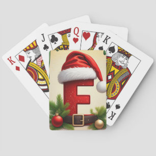Jeu De Cartes Lettre F monogramme de Santa avec accent de Noël �