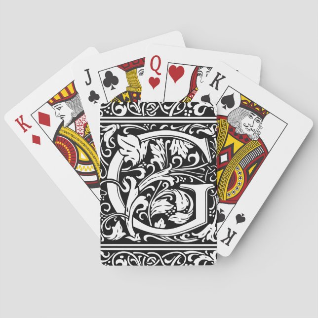 Jeu De Cartes Lettre G Monogramme médiéval Art Nouveau (dos)