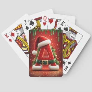 Jeu De Cartes Lettre initiale de Noël A pour les cadeaux de fête
