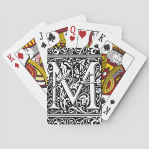 Jeu De Cartes Lettre M Monogramme Médiéval Vintage Initiale