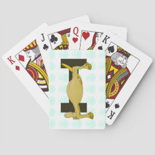 Jeu De Cartes Lettre Monogramme I Pony Personnalisé