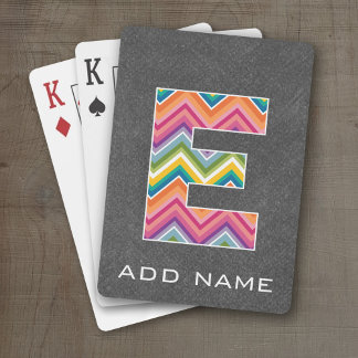 Jeu De Cartes Lettre monographie E - Tableau de bord Chevron bri