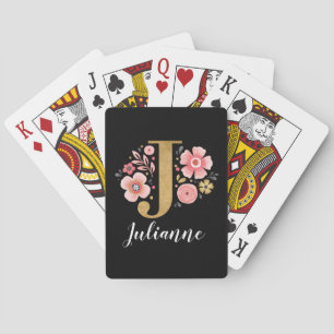 Jeu De Cartes LETTRE MONOGRAPHIQUE JAUNE ROSE Tendance