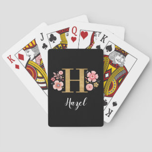 Jeu De Cartes LETTRE MONOGRAPHIQUE NOIR Élégante H
