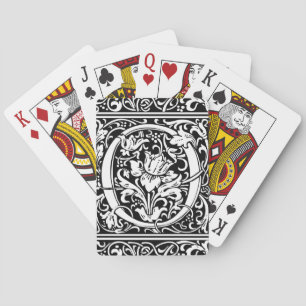 Jeu De Cartes Lettre O Monogramme Art Nouveau Médiéval