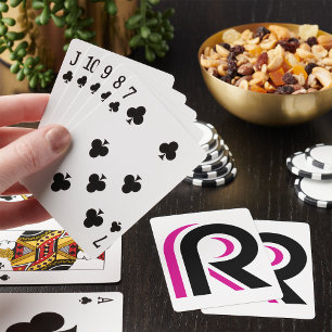 Jeu De Cartes Lettre R rose et noire