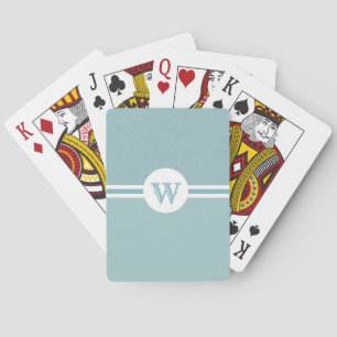 Jeu De Cartes Lettre ronde monogramme bleu clair