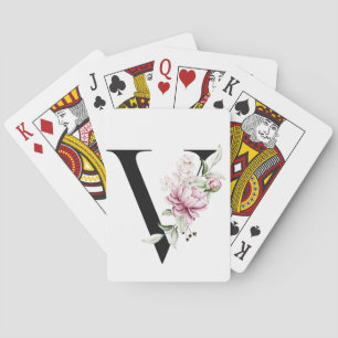 Jeu De Cartes Lettre V monogrammée Cartes de Poker